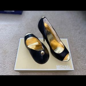 Michael Kors Black leather Presley Platforms
